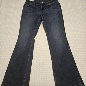 Ann Taylor LOFT Curvy Bootcut Dark Blue Denim StretchClassic Black Women's Jeans